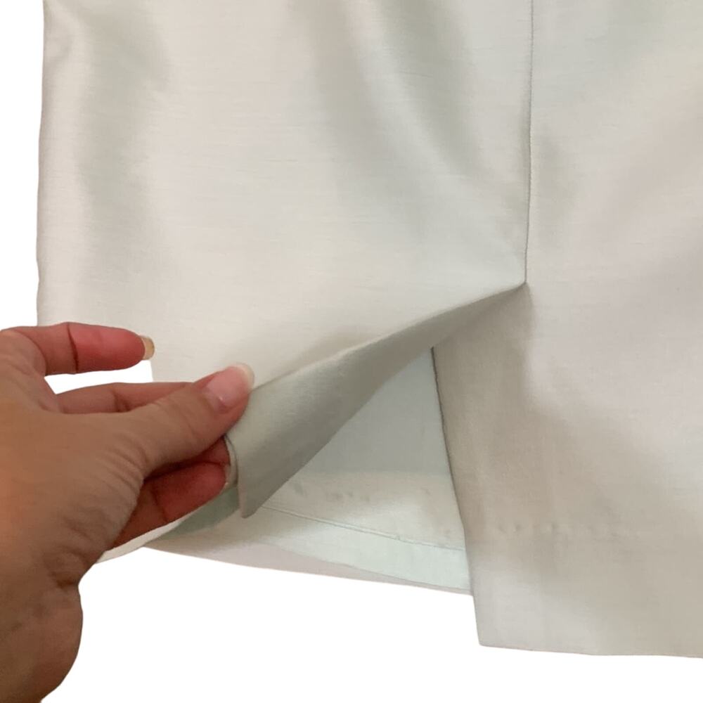 Albert Nipon Wool/Silk Silver Pencil Skirt - image 4